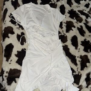 Shein Elegant White Cut-Out Dress women